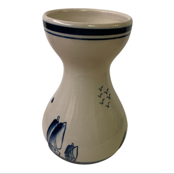 Vintage Delft Blue Windmill Ceramic Bud Vase - Picture 4 of 7